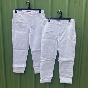 Gloria Vanderbilt White Ladies' Cuffed Boyfriend Jean Pants 2-Pack Size 10